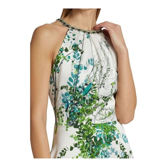 TERI JON by Rickie Freeman Embellished Halter Midi Dress Size 4 NWT - Picture 5 of 10